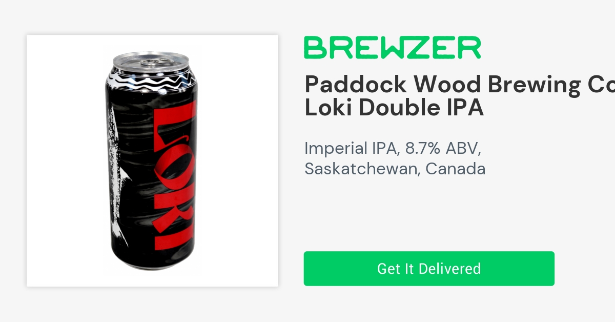 Paddock Wood Brewing Co Loki Double Ipa Regina Sk Brewz